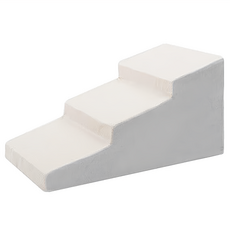 WOOLLY 斜坡三層寵物樓梯，平緩坡度，彈力泡綿，保護關節, 38 x 70 x 36cm, 灰色, 1個