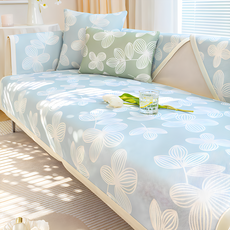 半島良品 小清新花卉冰絲沙發墊