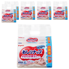 pigeon 貝親 純水加厚濕紙巾, 80張, 6包