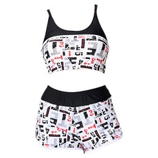 Summer love 夏之戀 大女短版二件式 彈性纖維泳衣, M, 970