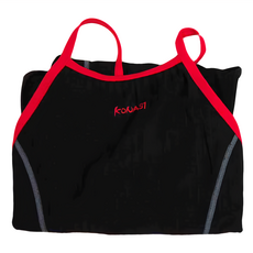 KONA81 女泳衣 連身三角細01/18-S 電著TW, 87%聚醯胺纖維 13%彈性纖維, 黑色 + 紅色