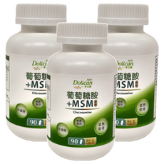 Dolican 多立康 葡萄糖胺+MSM二代升級版, 90顆, 1.224g, 3罐