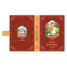 Flyingwhales 紅髮安妮 6孔萬年曆手帳, 1個, 古董 紅色