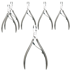 SUNDEN 鏡光鍛造專業甘皮鉗 4mm, 美甲師專用, 小口徑甘皮剪, 死皮剪, 銀色, 6個