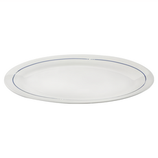 VERSA 橢圓瓷製餐盤 30.5cm 藍線 菜盤 點心盤, 1個