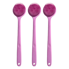 矽膠洗澡洗背刷, 38x8x3.5cm, 粉紅佳人, 3支