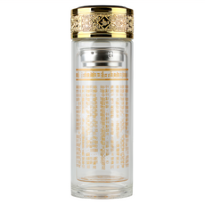 BOACUP 心經茶水分離杯, 500ml, 1個, 大悲咒 金色 + 透明