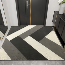 喬木居家 北歐幾何可剪裁絲圈地墊, 50 x 80cm, 黑灰幾何, 1件