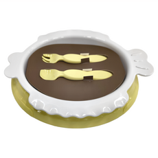 SIMPLA 玉米田 嬰童魚盤叉匙組 - PLA環保無毒 學食餐具, 黃色, 1組