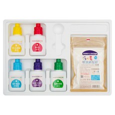 SIMBALION 雄獅 浮水畫顏料組 5色 + 調製粉 50g + 塑膠量勺 1.5g + 塑膠滴管 5支, MP-50, 1組