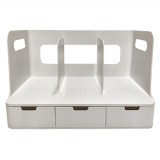 SYSmAX 奧利歐 三段多功能抽屜式組合書架 文創文具, 白色, 1個