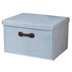 加厚手提可堆疊牛津布皮提收納儲物箱 18L, 牛仔淺藍, 1個