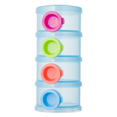 Basilic 貝喜力克 4層 獨立分裝 奶粉分裝盒 外出必備 1個 Transparent ..., Transparent container (lid color: Pink, Green, Orange, Blue)