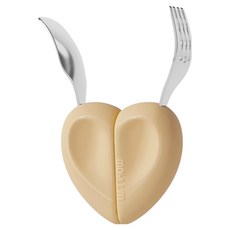 MOYUUM 304不鏽鋼愛心湯叉組 韓國製, 1組, 奶油黃