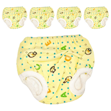 PUKU 藍色企鵝 學步尿布褲 天然素材 透氣舒適, L 高 80~90cm, 黃色, 5件