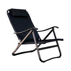 Onway 迷地舒適低黑椅 戶外露營椅 折疊椅 附頭枕, OW-61-BLK, 1個