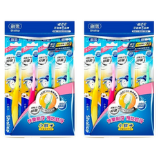 Shallop 刷樂 小胖子兒童專用牙刷, 混合顏色, 4支, 2包