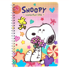 PEANUTS 史努比 SNOOPY 繽紛系列 25KPP線圈筆記, 粉色, 2個
