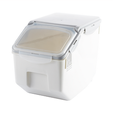 好物良品 日式廚房掀蓋式密封防潮防霉儲米箱米缸 10公斤, 透明, 32.5 x 19.5 x 26.3cm, 1個