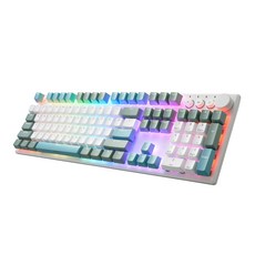 irocks 艾芮克 無線機械式鍵盤 原廠保固, IRK74R, 白綠藍, Gateron茶軸