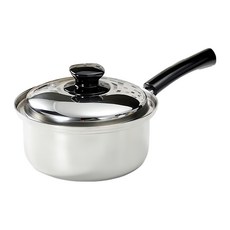 yoshikawa 吉川鍋 單柄鍋 不鏽鋼材質 導熱均勻 輕巧好握, 1入, 16釐米, 銀色