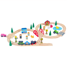 mentari 農村樂鄉村交通軌道組, 51種多樣化配件, 情境主題, 探索科學的世界, Multicolor, 1組, 90 x 53 x 9.5cm