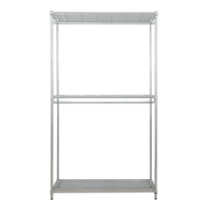 dayneeds 日需百備 輕型 電鍍插管三層雙桿衣櫥 置物架 掛衣架 收納架, 電鍍