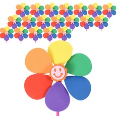 Minhwashop EVA 圓形花朵風車 DIY材料包 20入組, 多色, 20套