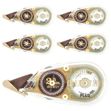 PLUS 普樂士 手帳修正帶, 四種膠帶寬度, 超緊湊機身, 2.5mm寬 長度6M, 5個