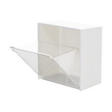 E.dot 壁掛翻蓋小物置物盒 白色 尺寸8.4x8.4x厚4.5cm, 1個