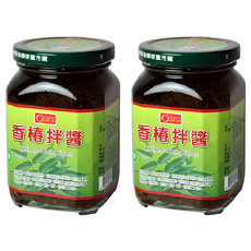 康健生機 香椿拌醬, 採用原裝進口葡萄籽油製作, 省產新鮮食材製作, 天然健康, 全素可食, 380g, 2罐