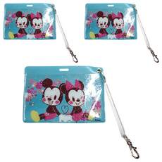 MICKEY MOUSE 米奇 閃亮多用途票卡套 橫式, 迪士尼櫻花系 藍色, 3個