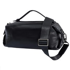 LIKEHOUSE 真皮頭層植鞣牛皮男士肩背包/斜背包/男包 LB1059，黑色，質感細膩, 1個, 28cm*13cm*13cm