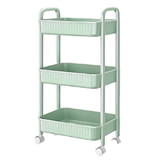 推車置物架 C500, 清新綠, 3層