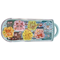 Skater 塑膠AG抗菌三合一餐具組, 湯匙 + 叉子 + 筷子, Pokemon, 1組