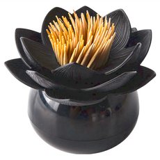 QUALy 蓮花好剔 牙籤罐 72 x 60mm, 黑色, 1個