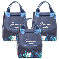 小麥購物 手提保溫便當袋 Y749, SIAUMEAE 貓, 3個