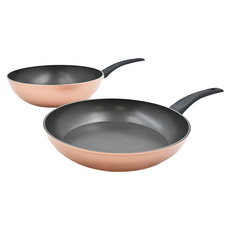 LocknLock 樂扣樂扣 IH鍋具組, 玫瑰金色, 炒鍋 28cm+平底鍋 28cm, 1組