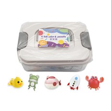 OhBabyLaugh 洗澡發條戲水玩具 D組 5件組 (含收納盒): 黃色小鴨, 綠色青蛙, 粉色潛水艇, 火箭, 粉色螃蟹, 1組