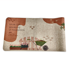 纖麻踏墊, Q彈耐磨防滑吸水地墊, 120 x 45cm, 磚瓦盆栽