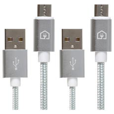 Home Planet Type-C 編織快充線 高效快充 耐用不易斷, 1.5m, 銀色, 2條