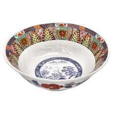 染付山水8吋井 日本製, 藍色, 1個