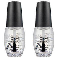 KONAD 快乾指甲油 透明 10ml - 美甲護理必備 增加光澤, 2瓶