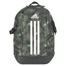 adidas 愛迪達 POWER AOP 後背包, 黑色 + 綠色 + 白色