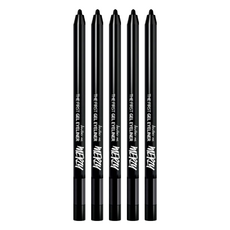 MERZY The First 防水眼線膠筆 黑髮適用 滑順凝膠質地 快速乾燥 減少眼周暈染 內建削筆器, G1.BLACK MOON, 5支