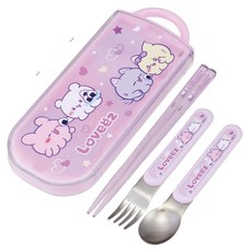 Skater AG抗菌三合一餐具組, 筷子 + 叉子 + 湯匙 + 筷盒, LOVEEZ, 1套