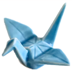 日本 美濃燒 紙鶴造型 陶瓷筷架 6x4.5x3.5cm, 水藍, 1個