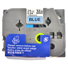 brother 兄弟牌 TZe 護貝標籤帶 TZe-551 黑色底藍字 24mm 8m, 1個