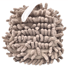 雪尼爾擦手球 可愛卡通 柔軟吸水, 棕色, 1個