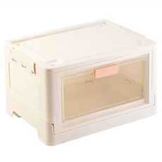 可摺疊收納箱 單開門, 粉色, 1個